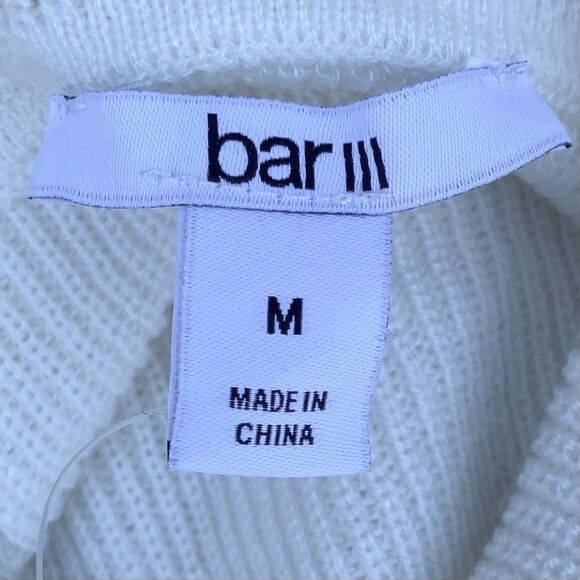 NWT New Bar III Winter White Cowl Neck Sweater Dress/Tunic Asymmetrical Zipper M - Picture 5 of 7